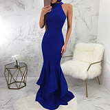 Elegant Ruffle Hem Sleeveless Split Cocktail Dresses JX-5451