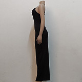 Spaghetti Strap Cross Back Bodycon Maxi Dresses JX-5459
