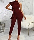 Sleeveless Ruffles Slim High Waist Bodycon Jumpsuits JX-5462