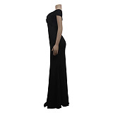 Low Cut Off Shoulder High Side Split Evening Dress JX-5466