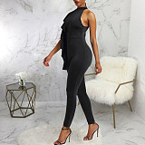 Sleeveless Ruffles Slim High Waist Bodycon Jumpsuits JX-5462