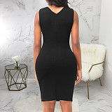 Solid Color Sleeveless Casual Bodycon Tank Dress JX-5494