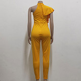 Sleeveless Ruffles Slim High Waist Bodycon Jumpsuits JX-5462