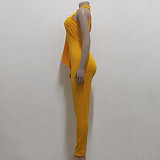 Sleeveless Ruffles Slim High Waist Bodycon Jumpsuits JX-5462