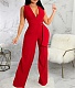 Deep V Neck Sleeveless Straight Leg Jumpsuits JX-5464
