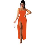 Spaghetti Strap Sexy Split Classic Maxi Dresses JX-5501