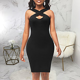 Solid Color Sleeveless Casual Bodycon Tank Dress JX-5494
