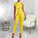 Sleeveless Ruffles Slim High Waist Bodycon Jumpsuits JX-5462