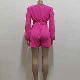 Sexy Deep V Neck Long Sleeve Women Rompers JX-5352