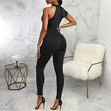 Sleeveless Ruffles Slim High Waist Bodycon Jumpsuits JX-5462