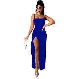 Spaghetti Strap Sexy Split Classic Maxi Dresses JX-5501