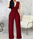 V Neck with Sashes Elegant Straight Leg Jumpsuits JX-5455
