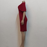 O Neck Short Sleeve Elegant Pencil Dresses JX-5443