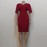 O Neck Short Sleeve Elegant Pencil Dresses JX-5443