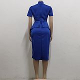 Elegant OL Short Sleeve Bow Tie Bodycon Dresses JX-5427
