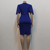 O Neck Short Sleeve Elegant Pencil Dresses JX-5443