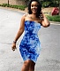 Tie Dye Print Bodycon Sexy Tube Midi Dress OM-1360