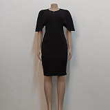 O Neck Short Sleeve Elegant Pencil Dresses JX-5443