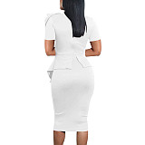 Elegant OL Short Sleeve Bow Tie Bodycon Dresses JX-5427