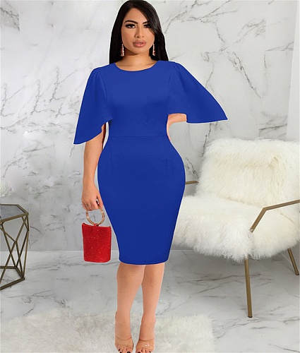 O Neck Short Sleeve Elegant Pencil Dresses JX-5443