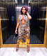 Leopard Print Cut Out Backless Sexy Dresses JZH-8109