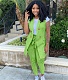 Sleeveless Stripe Vest Blazer Jacket Full Pants Outfits YIM-265