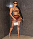 Sheer Mesh Backless Crop Tops Mini Skirts Set JZH-8030