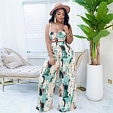 Tie Dye Printed Crop Top & Wide Leg Loose Pants Set JZH-8113