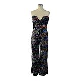 High Quality Sequins Strapless Wide Leg Jumpsuits AIL-219