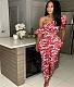 Slanted Shoulder Crop Top Skinny Pencil Pants Outfits JZH-8068