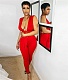 Deep V Neck Lace Up Bodycon Sexy Jumpsuits YNS-1842