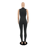 Cut Out Sleeveless O Neck Skinny Fitness Jumpsuit YB-6122