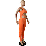 XS Hollow Out Lace Up Skinny Night Party Jumpsuits YNS-1661
