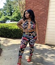Halter Bandage Backless Crop Top Leggings Set JZH-8050 Halter Bandage Backless Crop Top Leggings Set JZH-8050