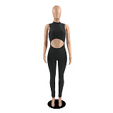 Cut Out Sleeveless O Neck Skinny Fitness Jumpsuit YB-6122