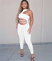 XS Hollow Out Lace Up Skinny Night Party Jumpsuits YNS-1661
