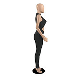 Cut Out Sleeveless O Neck Skinny Fitness Jumpsuit YB-6122