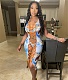Angel Print Sleeveless Hollow Out Bandage Sexy Dress YNS-16805