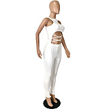 XS Hollow Out Lace Up Skinny Night Party Jumpsuits YNS-1661