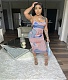 Abstract Print Sexy Hip Package Bodycon Slip Dresses JZH-8039