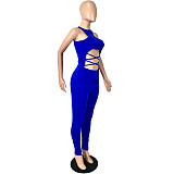 XS Hollow Out Lace Up Skinny Night Party Jumpsuits YNS-1661