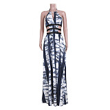 Elegant Halter Backless Big Swing Bohemian Long Dress JZH-8036