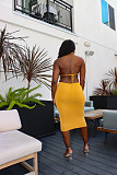 Sexy Cross Halter Cut Out Backless Party Dresses JZH-8061