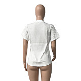 Cotton Printed Short Sleeve Round Neck Basic T Shirt HGL-1901