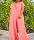 Casual Short Sleeve Loose Wide Leg Jumpsuits MK-3110