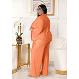 Long Sleeve Shirt Cardigan Wide Leg Pants 3 Piece Sets ASL-7083