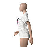 Cotton Printed Short Sleeve Round Neck Basic T Shirt HGL-1901