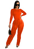 Long Sleeve T-shirt and Tassel Straight-leg Pants Outfits MDF-5328
