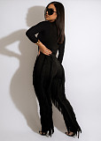 Long Sleeve T-shirt and Tassel Straight-leg Pants Outfits MDF-5328