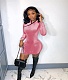 Velvet Elegant Solid Long Sleeve Bodycon Dress YUM-90108